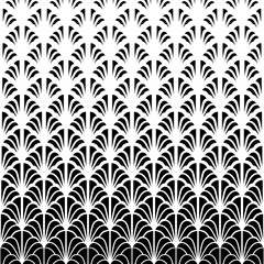 Wall Mural - abstract halftone pattern. faded gradient flowers. repeated intricate geometric border. fading shape