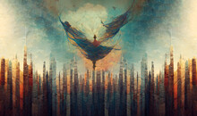 Angel In Heaven, Religious And Spiritual Faith, Guardian Of God, Illustration
