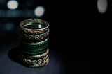 Fototapeta Miasto - Closeup view of the indian bracelet