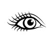 An eye on a white background. A woman's eye. logo. Eyes are art. Human eye, eye close up - vector