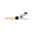 © lioputra - Woman doing Sphinx - Salamba Bhujangasana yoga pose. Flat vector illustration isolated on white background