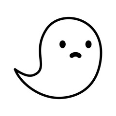 Wall Mural - Halloween funny ghost. Cartoon spook. Pictogram isolated on a white background.