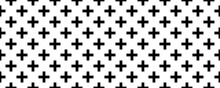 Black White Plus Seamless Pattern Vector