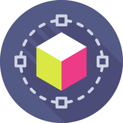 Sticker - Cube Colored Vector Icon