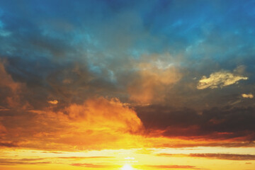 Poster - Dramatic colorful cloudy sky at sunset