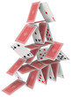 House of cards tower 3D collapsing