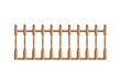 Ornate wooden railing isolated on transparent background