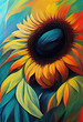 Drawing - Sunflower Portrait - Sunny Flowers