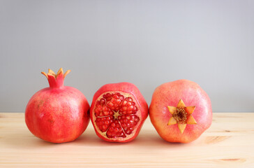 Rosh hashanah (jewish New Year holiday) concept. Pomegranate traditional symbol