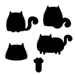 Wall Mural - Set of character silhouette cats. Vector illustration