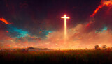 Fototapeta Sypialnia - Easter background concept and The crosses sign.