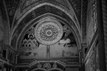 Ancient Papal basilica of San Francesco of Assisi. Art and religion.