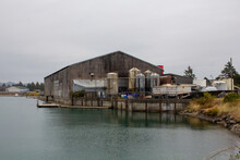 A Beer Brewery Exterior In Yaquina, Oregon