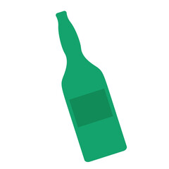 Wall Mural - Isolated green beer bottle icon flat Design Vector