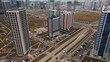 © f2014vad - Construction site of a new city block. Construction of multi-storey buildings. Overcast weather. Aerial photography.