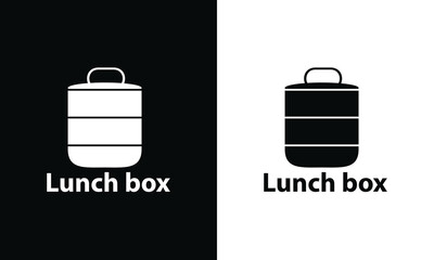 Food box set, Tiffin box vector design, simple icon for food concept ,lunch box ,