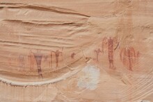 Closeup Of Petroglyphs On Rock In Utah