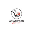 Fire wok asian food restaurant logo
