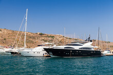 Yachts Are Anchored Near Comino Island, Malta