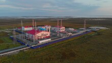 A Drone View Of A Power Plant That Generates Electricity From Natural Gas. Industry In The World During The Fuel Crisis Oil And Gas Reserves In Russia Canada Impact Of Sanctions On The Energy Sector