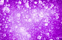 Abstract Background And Texture Of Blue Bubbles With Light Illumination. Purple Fantasy Shapes