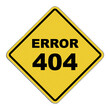 © BreizhAtao - Diamond-shaped crossing sign with yellow background and black border with “Error 404” written in the middle.