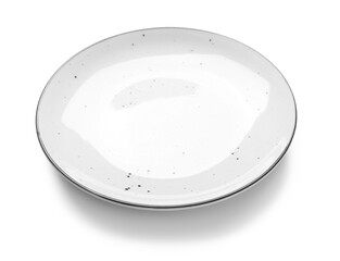 Empty ceramic plate isolated on white