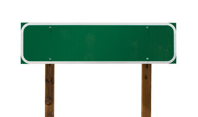 Wall Mural - Transparent PNG of Small Blank Green Road Sign Ready For Your Message.