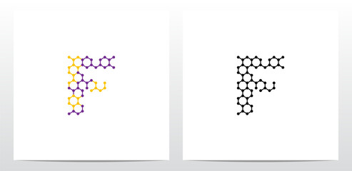 Wall Mural - Molecule Chemistry Letter Logo Design F