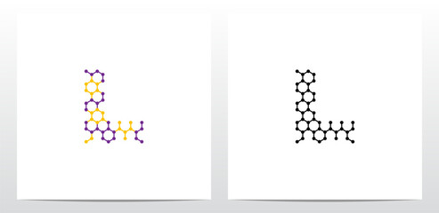 Wall Mural - Molecule Chemistry Letter Logo Design L