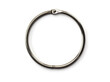 Hinged metal ring isolated on white. HInged O-ring in used condition.