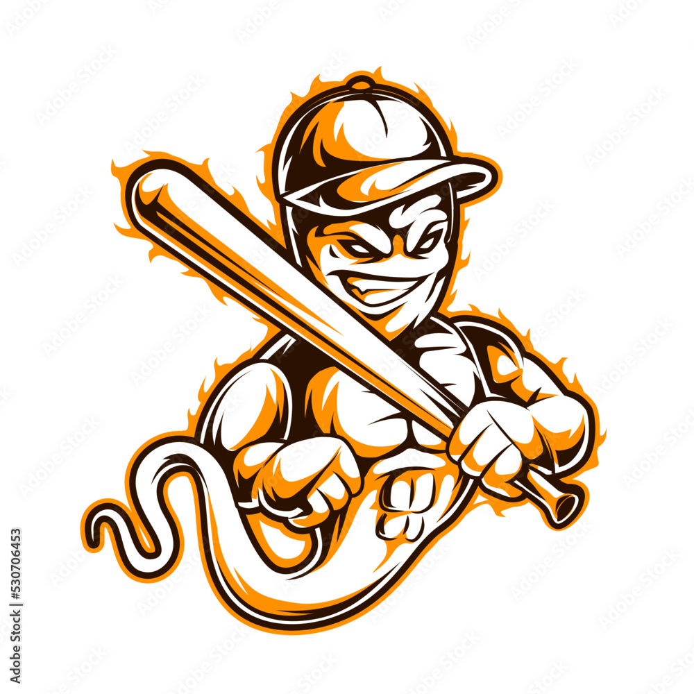 spooky ghost baseball mascot logo illustration Stock Vector | Adobe Stock