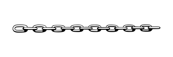 Wall Mural - chain as symbol of unity and cooperation. sketch of metal chains. vector illustration isolated in wh