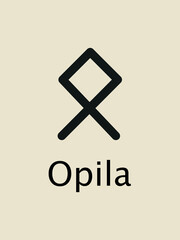 Wall Mural - Oþila Rune alphabet, Futhark. Writing ancient Germans. Vector Mystical symbols. 
Esoteric, occult, magic illustration for Divination, Tattoos.