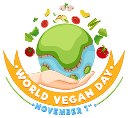 Wall Mural - World Vegan Day Banner Design