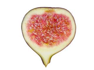 Wall Mural - Half of a fresh fig. Fig isolated on white