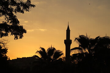 Wall Mural - mosque at sunset