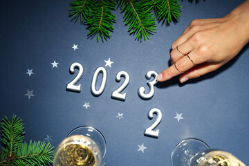 Concept of Change of year 2022 and 2023