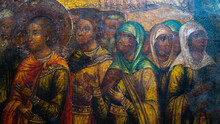 Fragments Of Wall Painting In An Orthodox Church. High Quality Photo