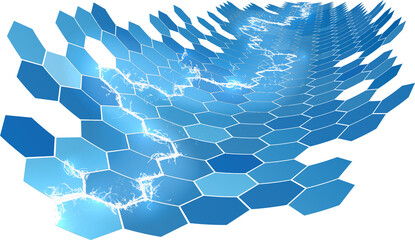 Electric Blue Honeycomb Hexagon Background
