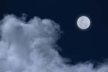 Wall Mural - full moon with clouds on the sky.