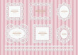デザイン パーツ 白いレース イラスト アイテム セット アンティーク フレーム 素材 ピンク