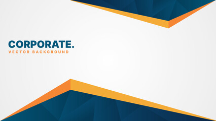 Wall Mural - corporate abstract background with blue and orange element. suitable for banner, presentation, poster, etc . vector illustration