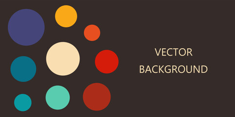 Wall Mural - circles retro colors dark flat design background.