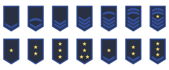 army rank icon. military badge insignia green symbol. chevron yellow star and stripes logo. soldier 
