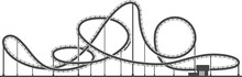 Amusement Park Railroad Track Icon. Roller Coaster Ride