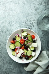 Wall Mural - Traditional homemade Greek salad with Feta cheese