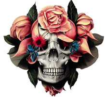 Floral Skull, Skull And Flowers