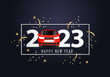 © mirsad - happy new year 2023. 2023 with red car
