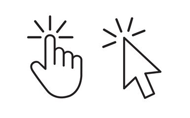 Leinwandbilder - Computer mouse click cursor gray arrow icons set and loading icons. Cursor icon. Vector illustration. 10 EPS.